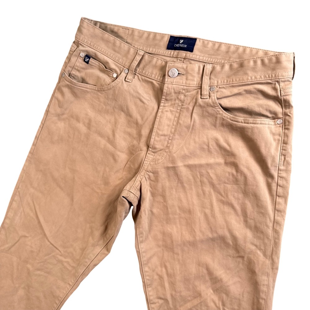 Cremieux Men Tan Khaki Slim Fit Chino Pants Olimpias Old Money Preppy Work 34x31